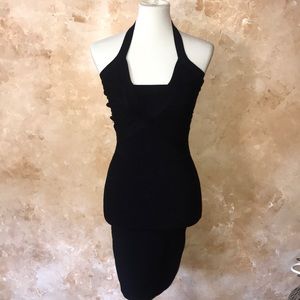 Bebe Bodycon LIttle Black Dress With Halter neck